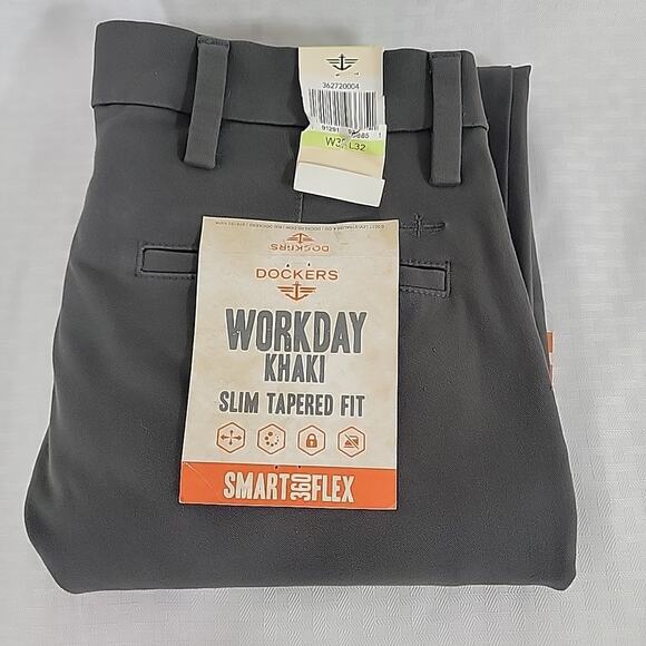 Dockers Workday Khaki Smart Flex 360 Pants Men’s 30x32 Gray NWT Stretch - Picture 10 of 10